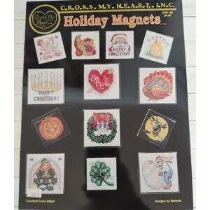 Cross My Heart Holiday Magnets Stitch Pattern Easter, Valentines Day, Halloween